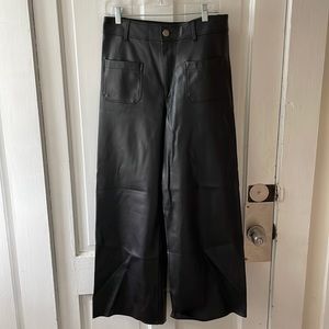 ZARA Marine Pant Leather Wide Leg
